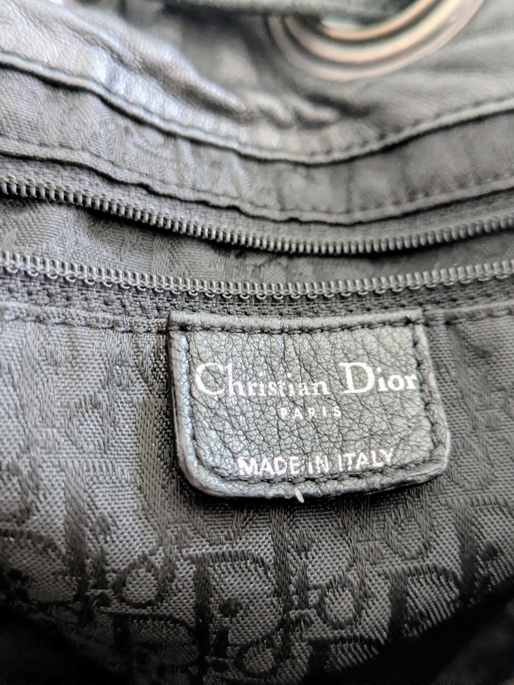 Christian Dior Galliano Cannage Black Leather Bucket Bag With Wallet Rare - Picture 11 of 16